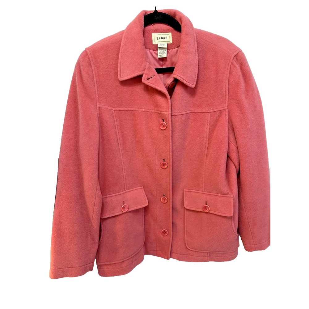 Y2K Vintage 2003 L.L. Bean Coral Pink Wool Blend Chore Coat Jacket - Size M